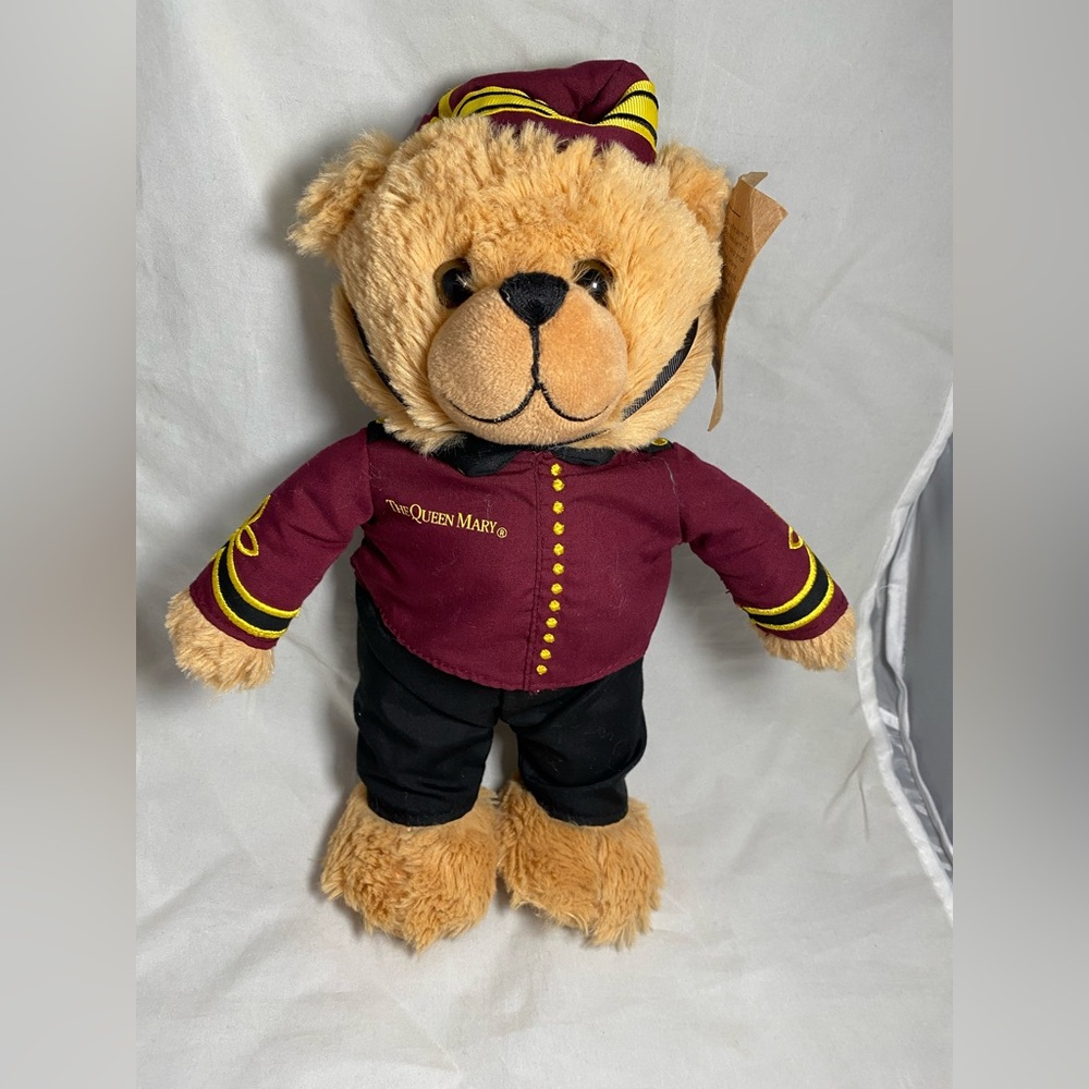 The Queen Mary Bellhop Bear Plush Theodore Embroidered Outfit 12"